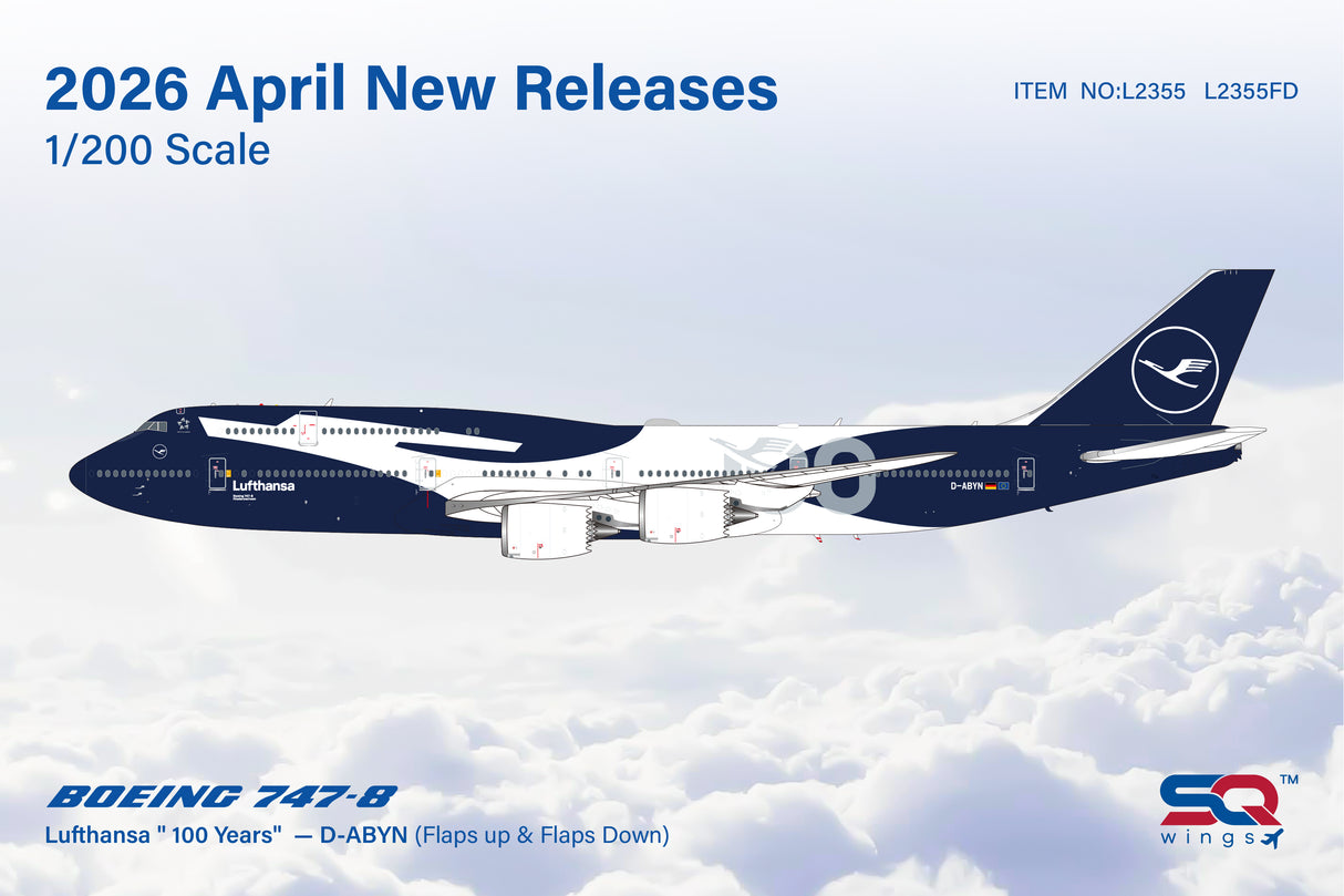 L2355 | SQ Wings 1:200 | Boeing 747-8 Lufthansa D-ABYN | is due June 2026