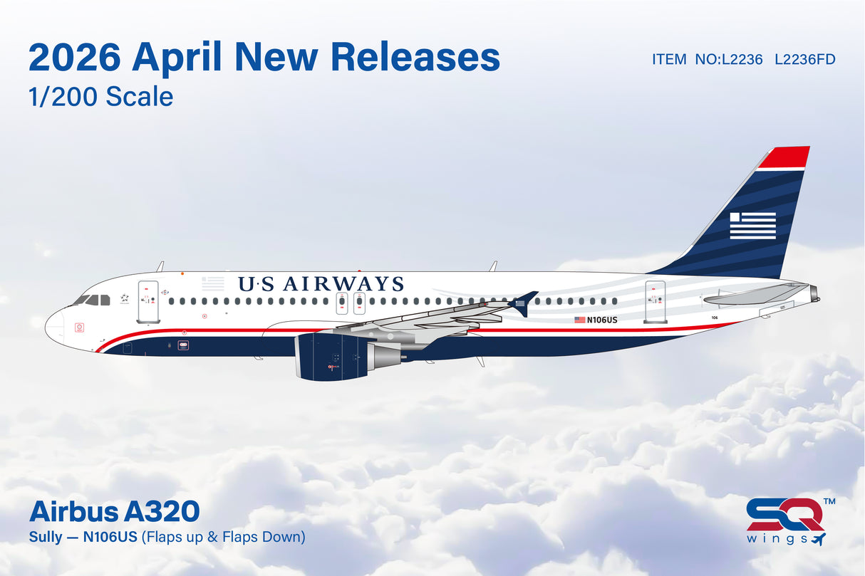 L2236 | SQ Wings 1:200 | Airbus A320 US Airways N106US | is due June 2026