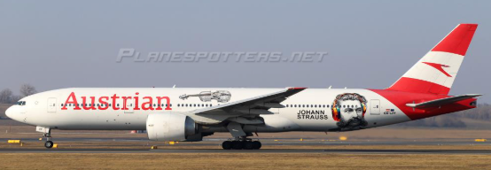XX40688A | JC Wings 1:400 | Austrian Airlines Boeing 777-200ER Johann Strauss Reg: OE-LPF Flaps Down With Antenna | is due May 2025
