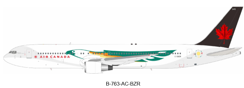 B-763-AC-BZR | Blue Box 1:200 | Boeing 767-38E/ER Air Canada C-GBZR with stand