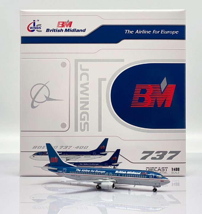 XX40060 | JC Wings 1:400 | Boeing 737-400 British Midland 'The Airline for Europe' G-OBMG