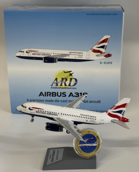 ARDBA122 | ARD Models 1:200 | Airbus A319 British Airways G-EUPE (with stand)