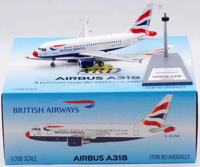 ARDBA123 | ARD Models 1:200 | Airbus A318-112/CJ British Airways G-EUNB RED NOSE