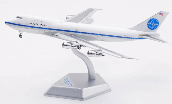 B551405PF | HX Models 1:400 | Boeing 747-100 Pan Am Clipper Young America N733PA Flaps-Down Version