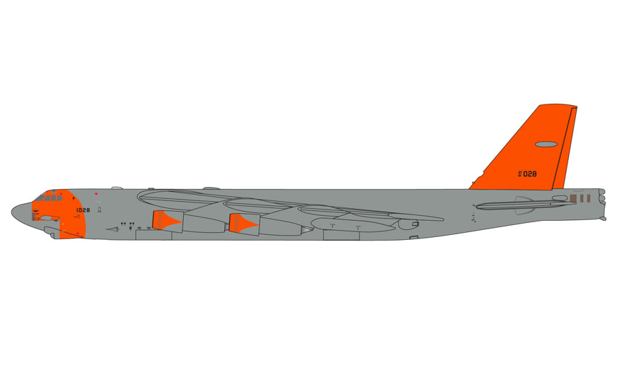 GMUSA149 | GeminiMACS 1:400 | Boeing B-52H Stratofortress U.S. Air Force B-52H 61-0028 'Wolfpack' retro orange livery | is due September 2025