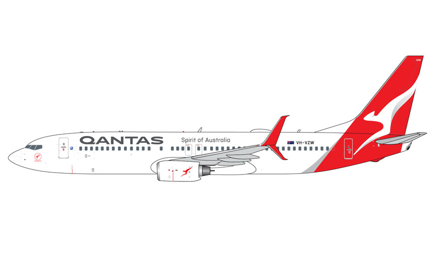 GJQFA2371 | GeminiJets 1:400 | Boeing 737-800 Qantas Airways VH-VZW | is due September 2025