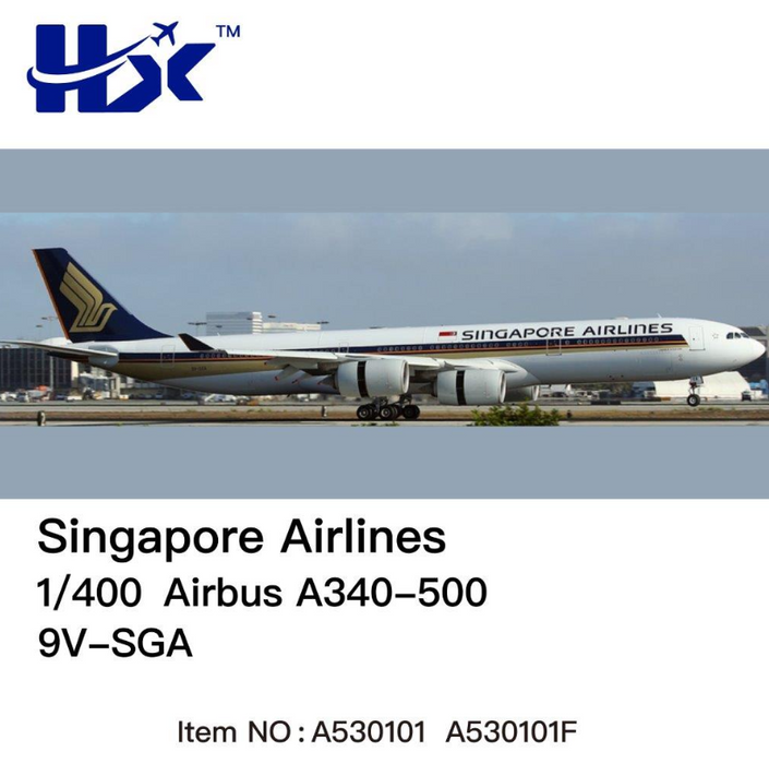 A530101F | HX Models 1:400 | Airbus A340-500 Singapore Airlines 9V-SGA Flaps Down | is due November 2025