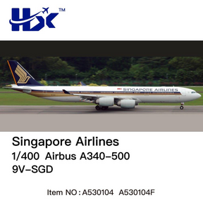 A530104F | HX Models 1:400 | Airbus A340-500 Singapore Airlines 9V-SGD Flaps Down | is due November 2025