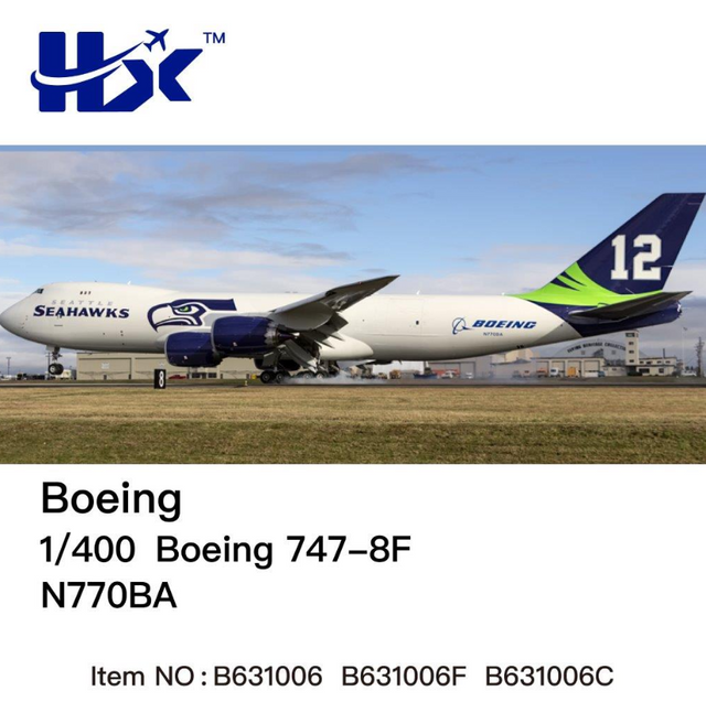 B631006C | HX Models 1:400 | Boeing 747-8F Boeing Company N770BA Interactive | is due November 2025