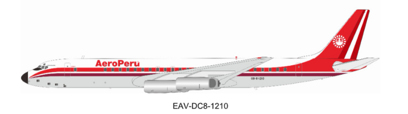 EAV-DC8-1210 | EAV Models 1:200 | McDonnell Douglas DC-8-62H AeroPeru OB-R-1210 with stand | is due December 2025