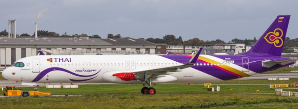 XX40827 | JC Wings 1:400 | Airbus A321neo Thai Airways First A321neo HS-TOA | is due October 2025
