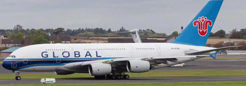 AV4362 | Aviation 400 | Airbus A380-841 Global Airlines 9H-GLOBL with metal stand | is due November 2025