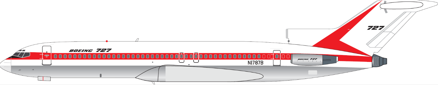 400022 | V1:400 Models | Boeing 727-200 House Colours (red) N1787B | is due December 2025
