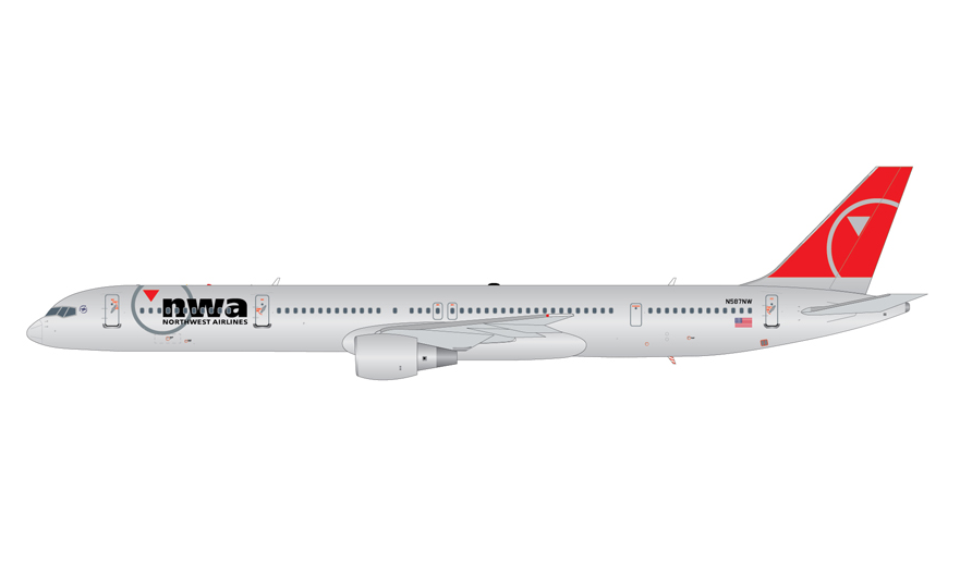 G2NWA1422 | GeminiJets 1:200 | Boeing 757-300 Northwest Airlines N587NW (final livery; upgraded stand) | is due December 2025