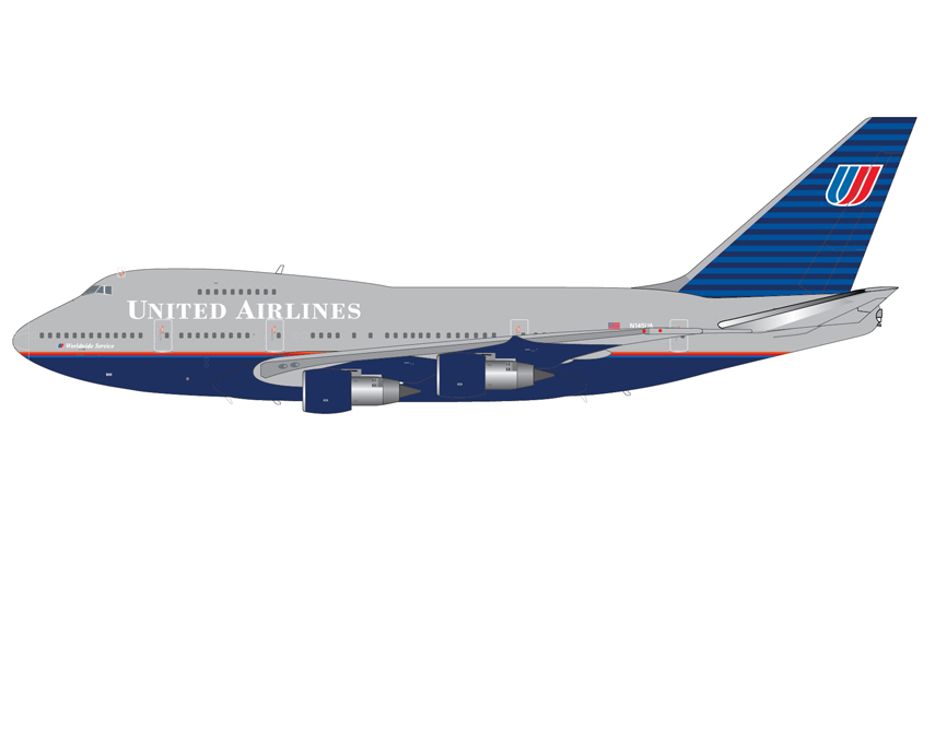 G2UAL1160 | GeminiJets 1:200 | Boeing 747SP United Airlines N145UA (battleship livery) | is December 2025