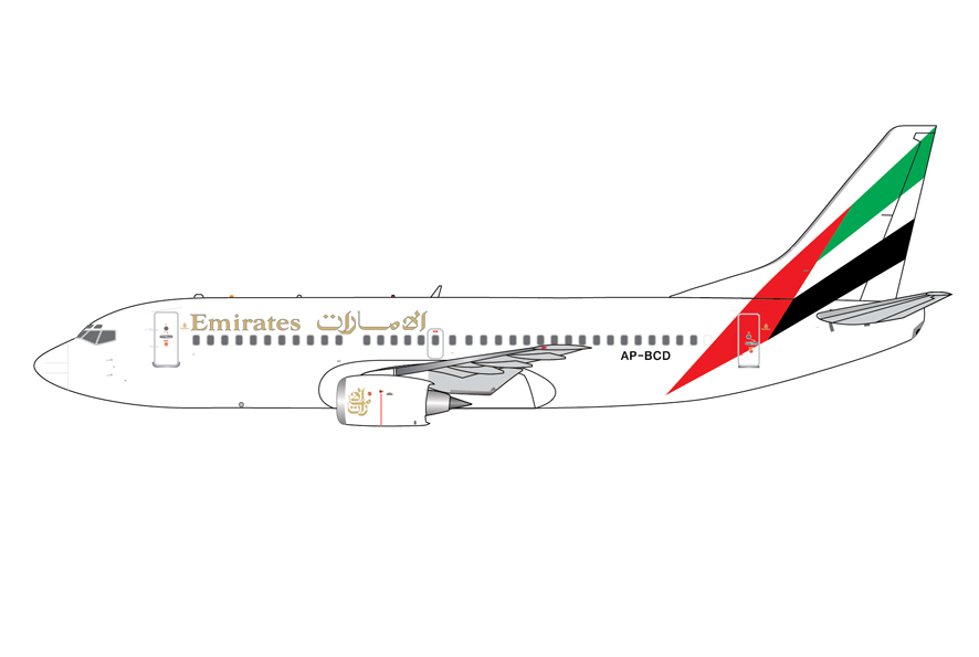 GJUAE2232 | GeminiJets 1:400 | Boeing 737-300 Emirates AP-BCD | is due November 2025