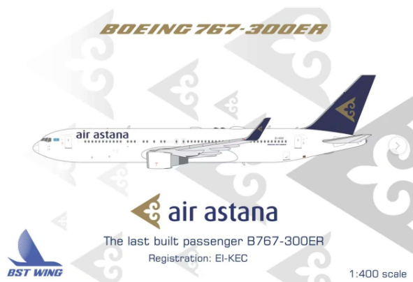 Panda Models 1:400 Boeing 767-300ER Air Astana – Aviation Retail