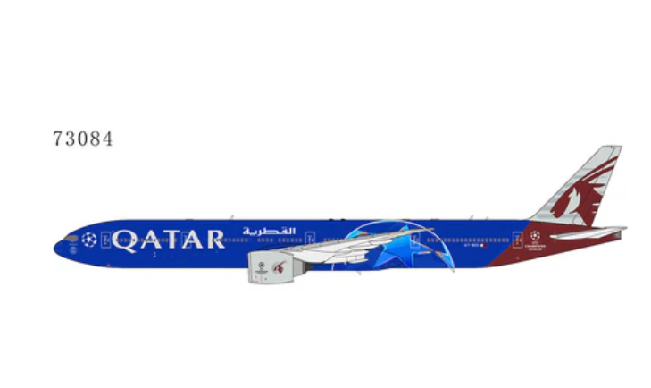 NG73084 | NG Models 1:400 | Boeing 777-300ER Qatar Airways A7-BED (UEFA Champions League) | is due December 2025