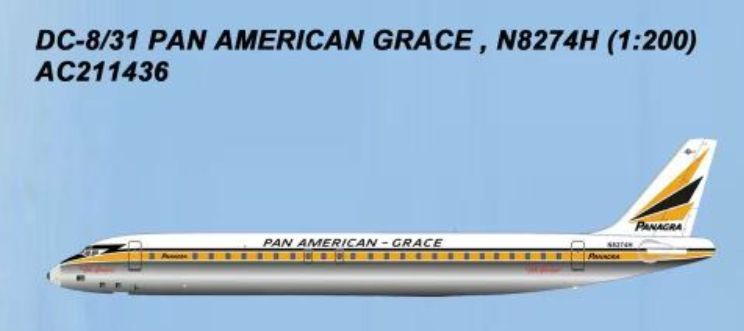 AC211436 | Aero Classics 1:200 | DC8 Pan American-Grace N8274H