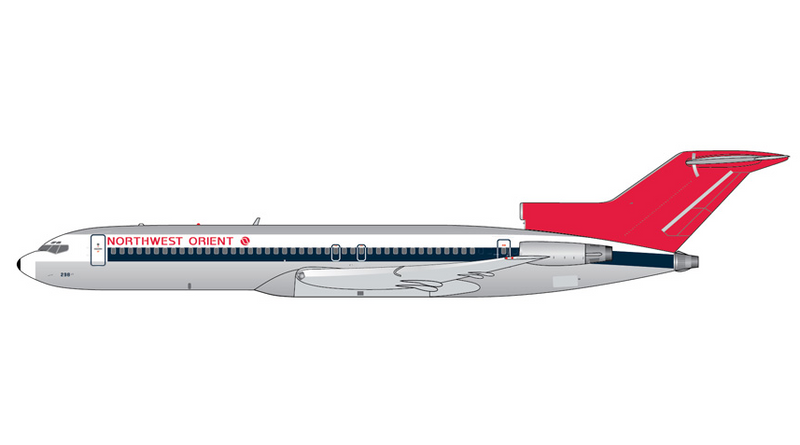 GJNWA2354 | GeminiJets 1:400 | Boeing 727-200/Adv Northwest Orient N298US (1980s thermometer livery; polished) | is due December 2025