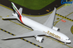 Boeing 777-200LRF cargo aircraft model in Emirates SkyCargo livery with registration A6-EFV.