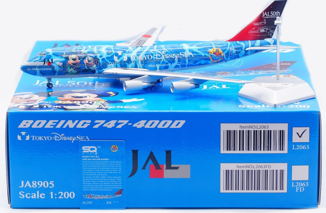 L2063 | SQ Wings 1:200 | Boeing 747-400 JAL JA8905 NO.5/Tokyo DisneySea
