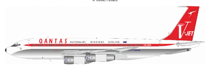 IF701QF1125P | InFlight200 | Boeing 707-100 Qantas VH-EBM City of Launceston with Stand