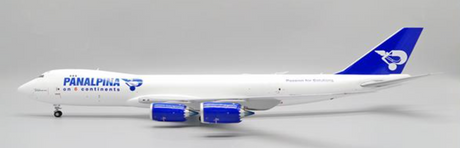 JC Wings 1:200 scale Boeing 747-8F die-cast model aircraft with stand.