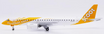 Embraer E190-E2 diecast aircraft model in Scoot livery with flaps down position.