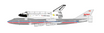 Boeing 747-100 NASA die-cast model airplane in polished finish with space shuttle.