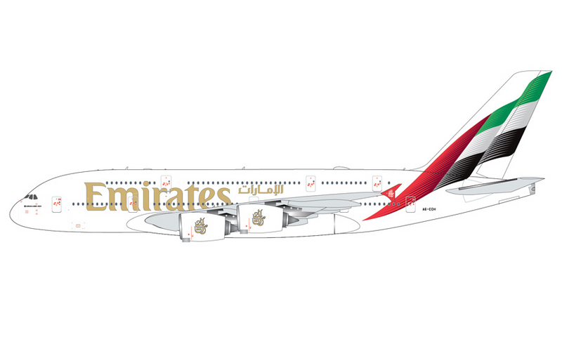 GJUAE2378 | GeminiJets 1:400 | Airbus A380 Emirates A6-EOH | is due February 2026