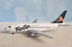 Boeing B737-200 Frontier aircraft die-cast model airplane in 1:400 scale.