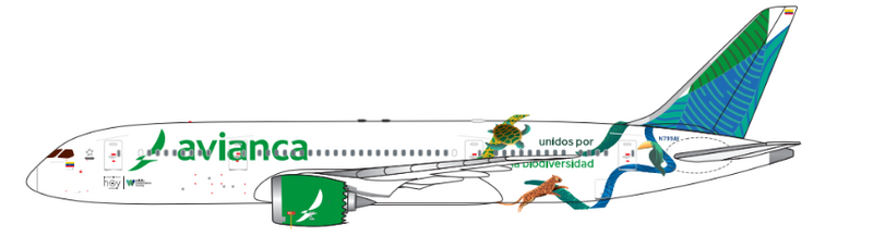 AVA126113 | Aether Models 1:500 | Boeing 787-8 Dreamliner Avianca Colombia N799AV | is due April 2026