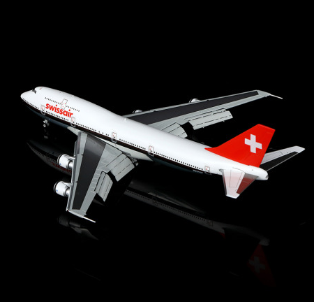 B601201F | HX Models 1:400 | Boeing 747-300 Swissair N221GF Chocolate Stripe Flaps Down | is due April 2026