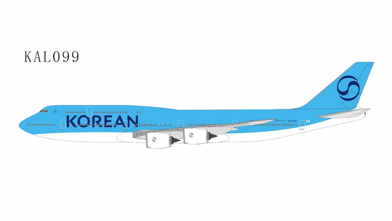KAL099 | NG Lite Models 1:400 | Boeing 747-8 Korean Air HL7638 (2025's livery) (with plastic stand) | is due April 2026