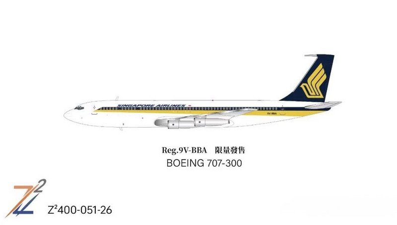 Z²400-51-26 | Z² Models 1:400 | Boeing 707-320B Singapore Airlines 9V-BBA | is due June 2026