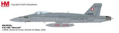 HA3532c | Hobbymaster 1:72 | F/A-18C Hornet J-5026, Swiss Air Force, Emmen Air Base, 2024 | is due April 2026