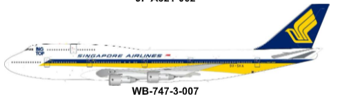 WB-747-3-007 | J-Fox Models 1:200 | Boeing 747-312 Singapore Airlines “Big Top” 9V-SKA | is due July 2026