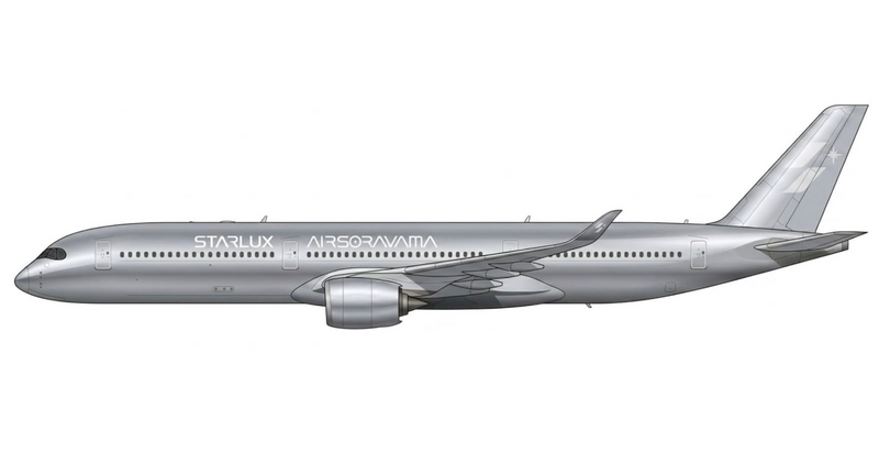 EW235K003A | JC Wings 1:200 | Airbus A350‑1000 Starlux Airlines B-58553 Airsorayama Silver Flaps Down | is due May 2026