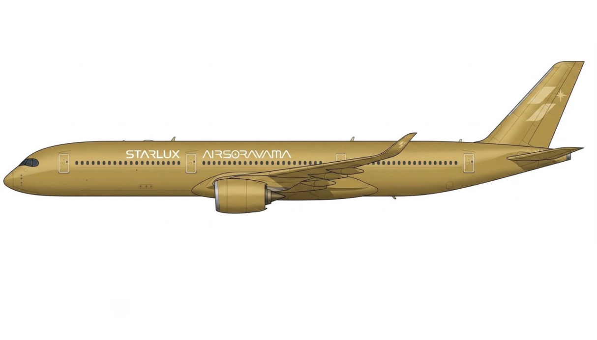 EW235K004A | JC Wings 1:200 | Airbus A350‑1000 Starlux Airlines B-58554 Airsorayama Gold Flaps Down | is due May 2026