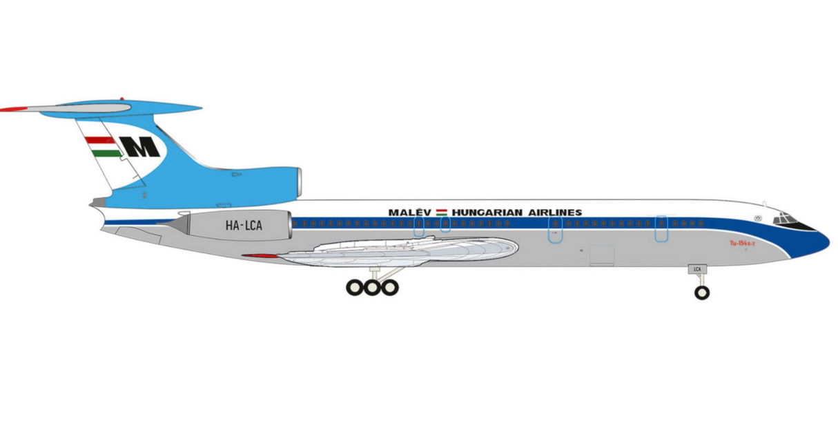 574044 | Herpa Wings 1:200 | Tupolev Tu‑154B Malev Dr. Fülöp András HA-LCA | is due May 2026