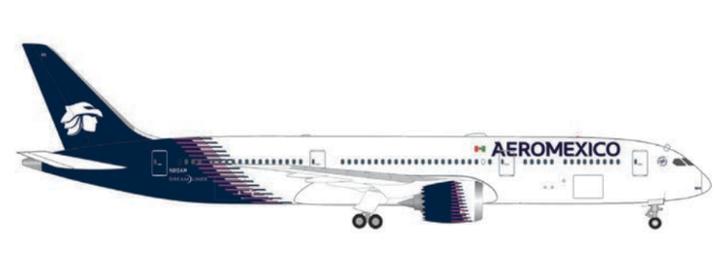 539425 | Herpa Wings 1:500 | Boeing 787-9 Dreamliner Aeroméxico new livery – N815AM | is due May 2026