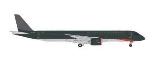 539272 | Herpa Wings 1:500 | Embraer E195-E2 Royal Jordanian Airlines JY-REA “Ramtha” | is due May 2026