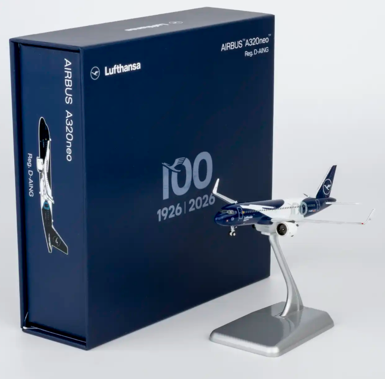 NG15071 | NG Models 1:400 | Airbus A320neo Lufthansa D-AING (100 Years Anniversary; with luxurious package) (with stand)