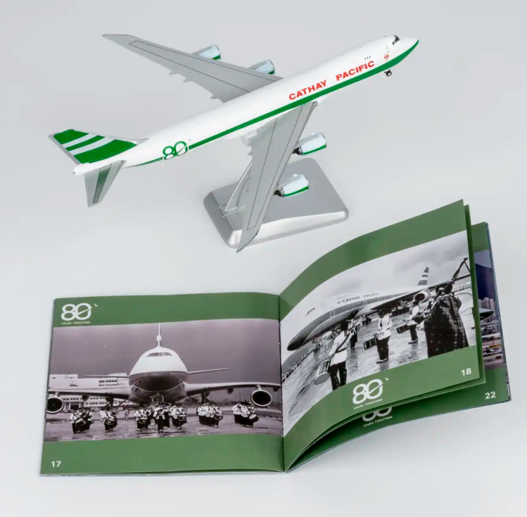 NG78043 | NG Models 1:400 | Boeing 747-8F Cathay Pacific B-LJE 80 Years Anniversary Retro Livery (with luxurious package) (with stand)