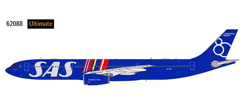 NG62088 | NG Models 1:400 | Airbus A330‑300 Scandinavian Airlines LN-RKR Celebrating 80 Years  Luxurious Packaging) (with stand due May 2026