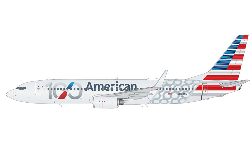 G2AAL1519 | Gemini Jets 1:200 | Boeing 737-800W American Airlines N840NN 100 Centennial Livery