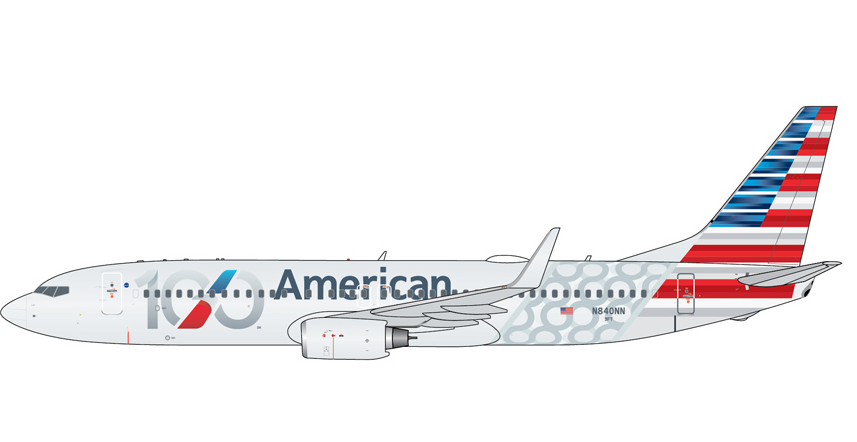 GJAAL2417 | Gemini Jets 1:400 | Boeing 737-800W American Airlines N840NN 100 Centennial Livery