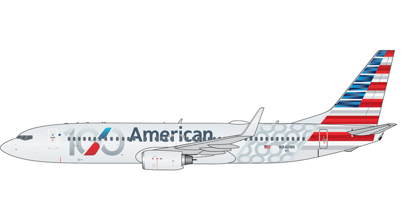 GJAAL2417 | Gemini Jets 1:400 | Boeing 737-800W American Airlines N840NN 100 Centennial Livery | is due July 2026