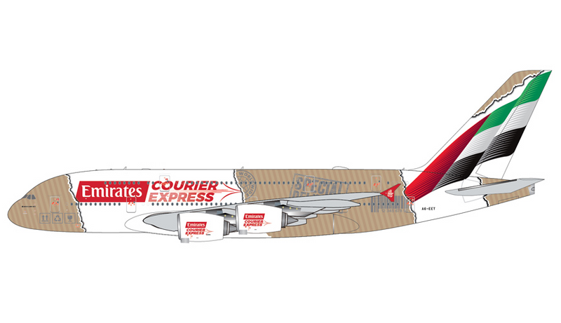 GJUAE2384 | Gemini Jets 1:400 | Airbus A380 Emirates A6-EET Courier Express | is due July 2026